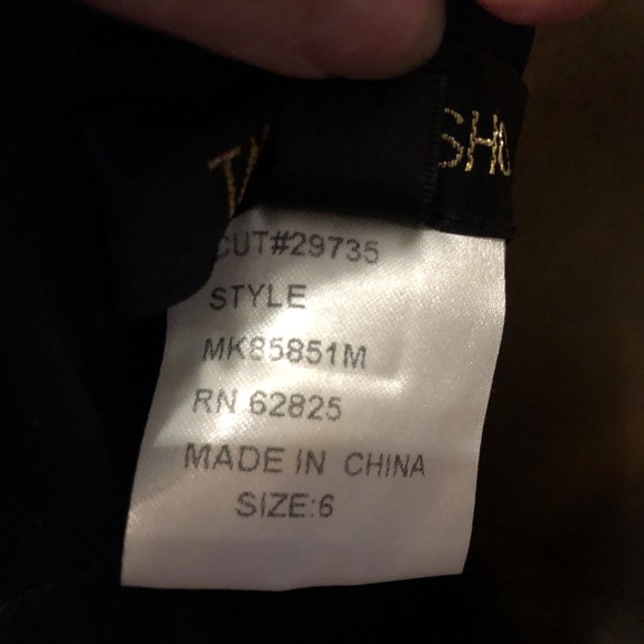 Tadashi Shoji silk navy blue ruffled dress - Picture 5 of 6